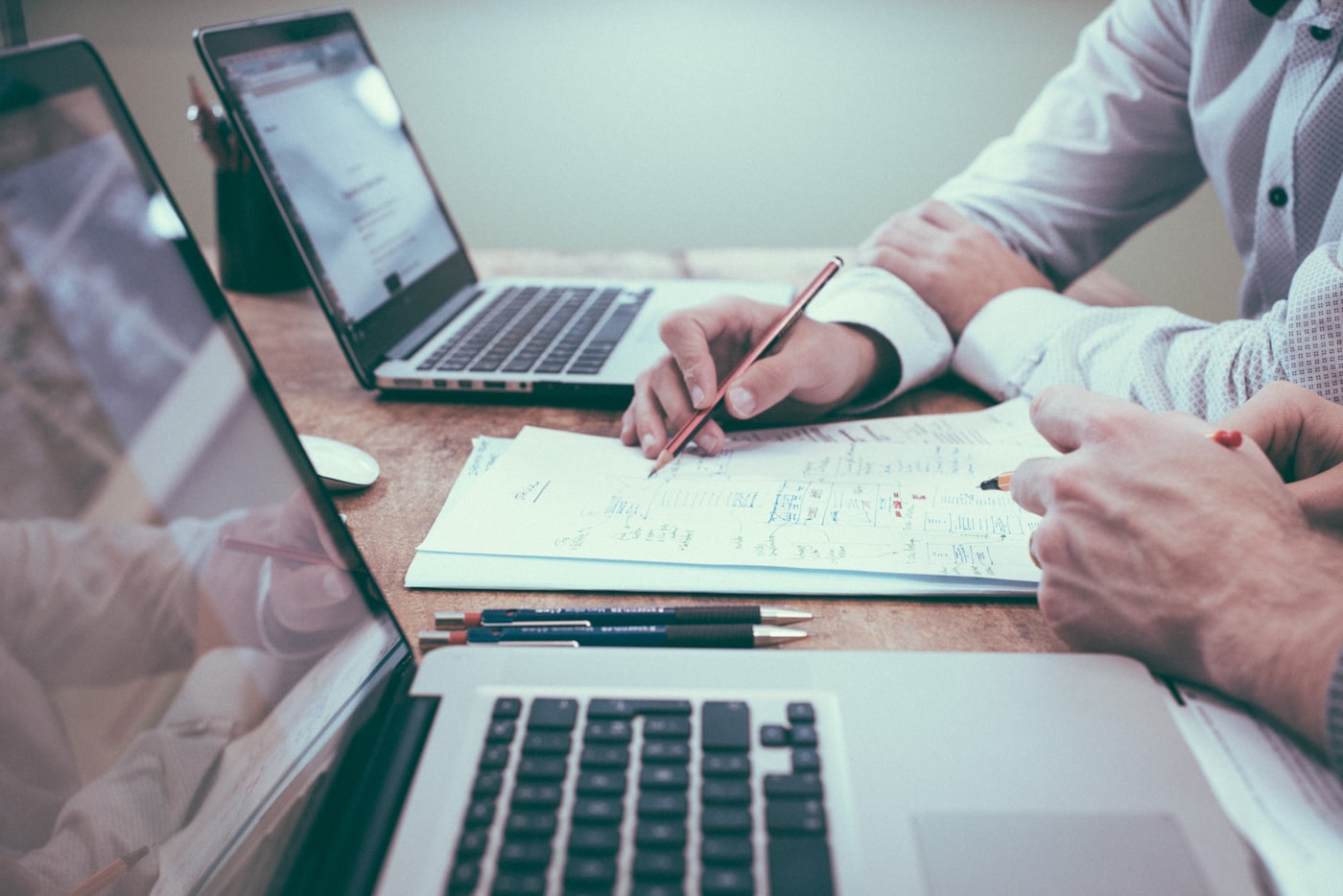 Financial leader reviewing strategy and performance figures